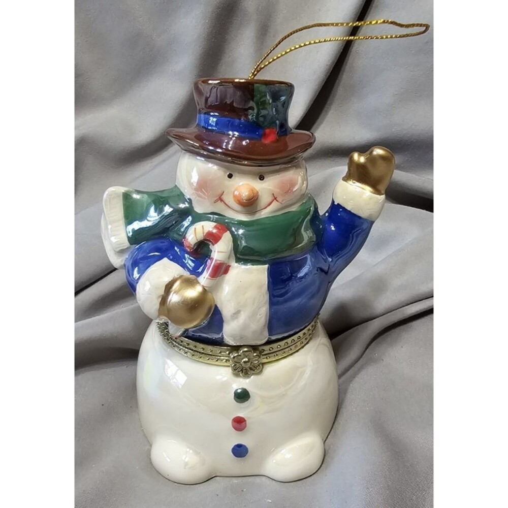 Mr Christmas Porcelain Hinged Music Box Christmas Ornament Animated Skaters 2013